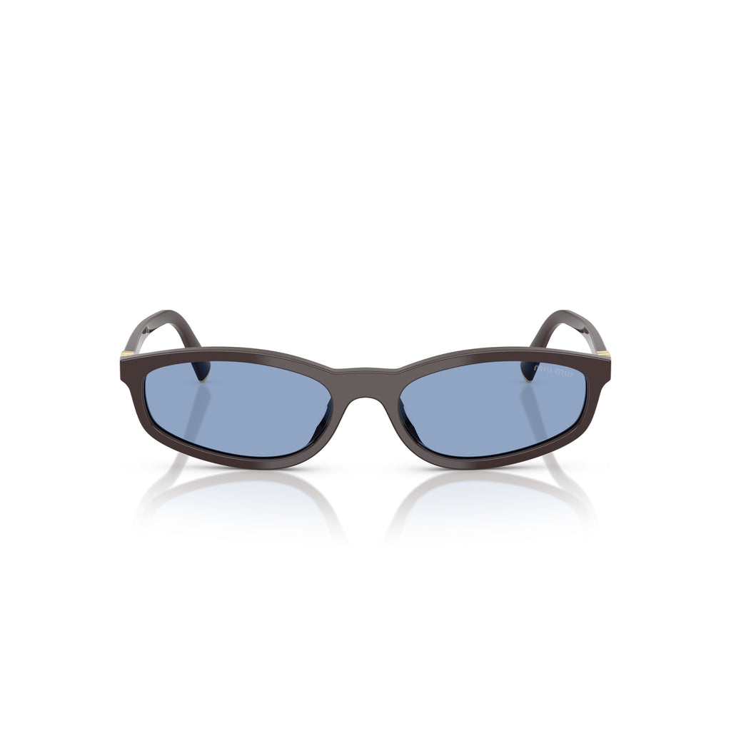 0Mu A06S Rectangular Acetate Sunglasses with Gold Accents