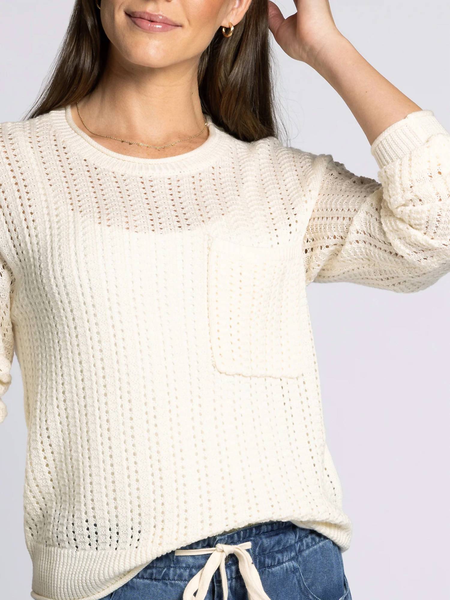 Joan Knit Sweater In Bone White