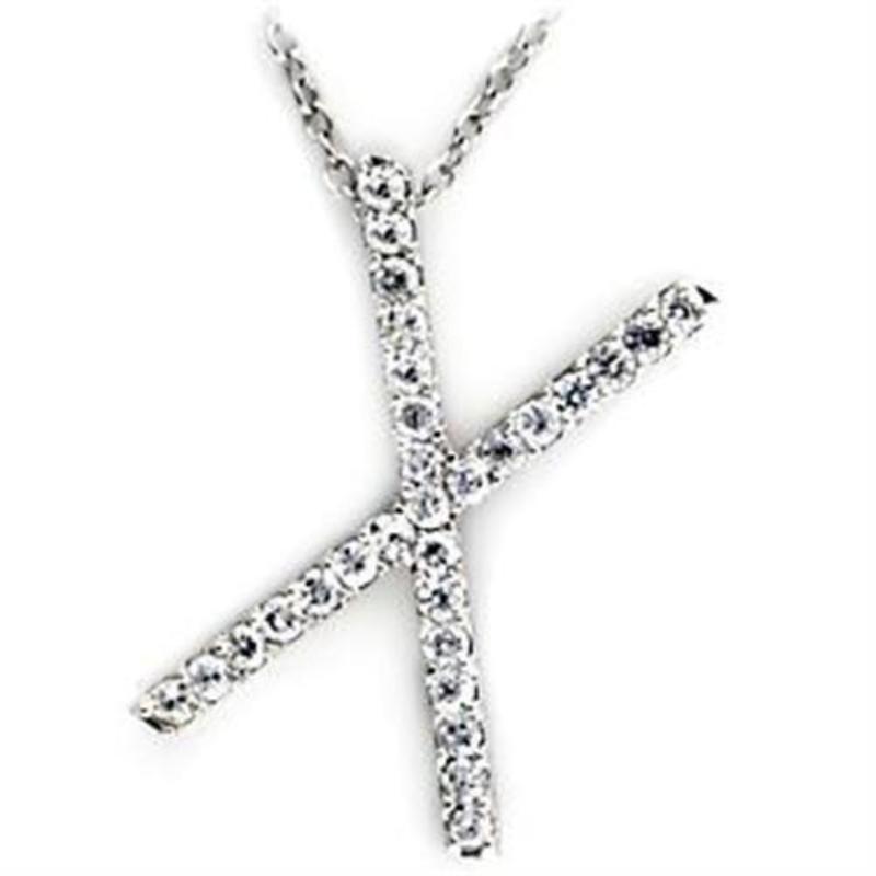 High-Polished 925 Sterling Silver Pendant with AAA Grade CZ in Clear