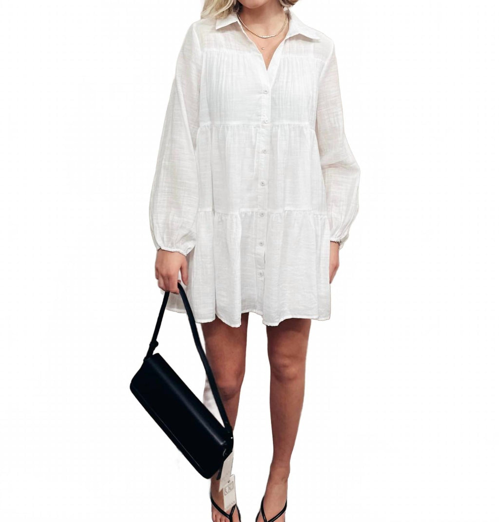 Gomera Mini Shirt Dress In White