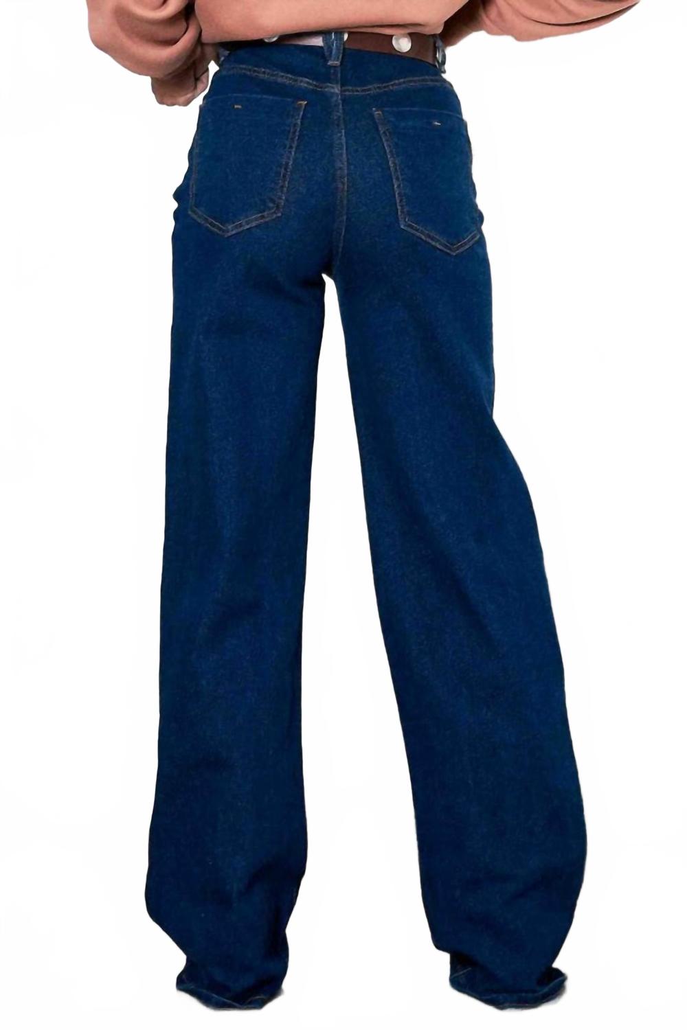 High-Rise Essential Wide Leg Jeans In Blue