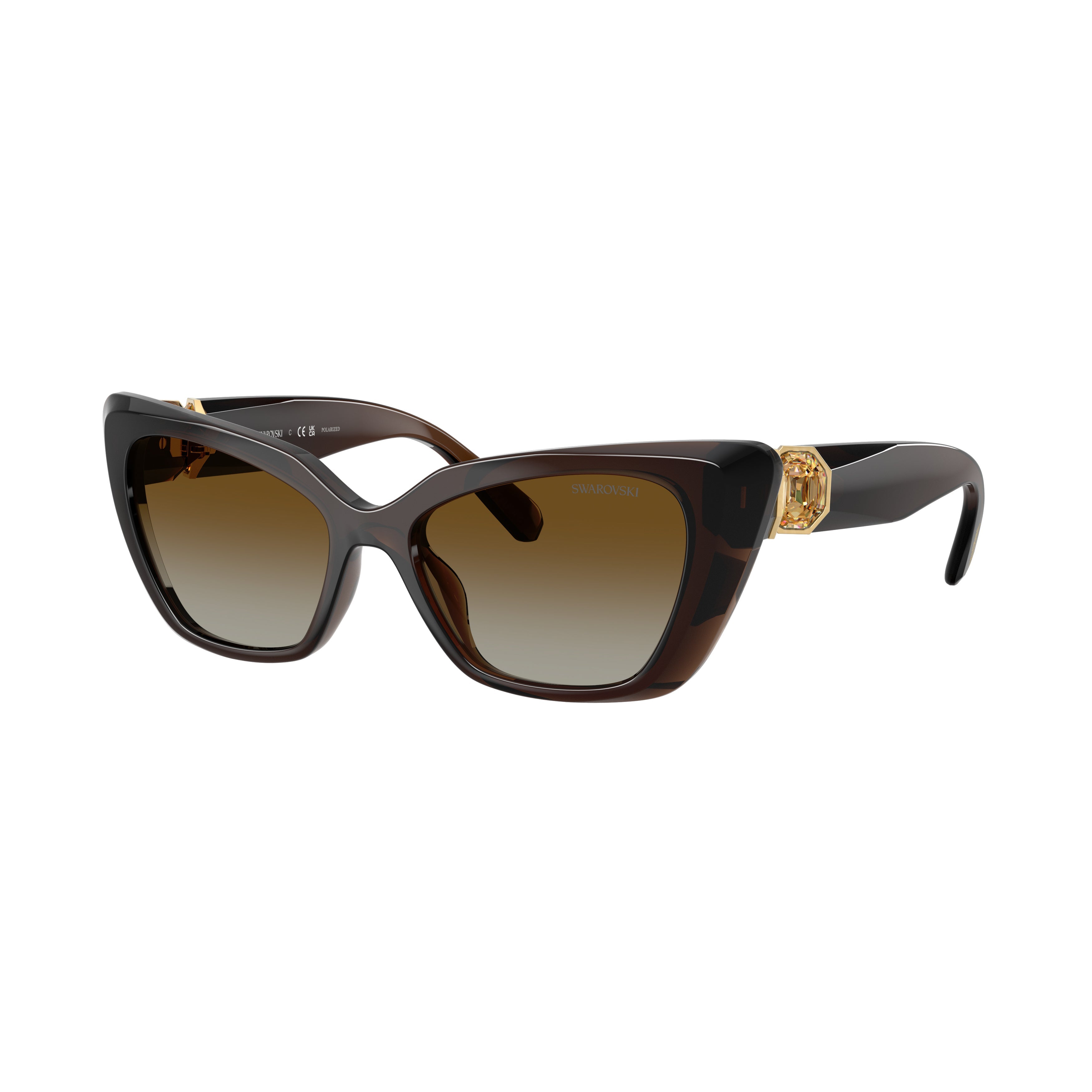 0Sk6047 Bold Cat-Eye Sunglasses with Gold-Tone Embellishments