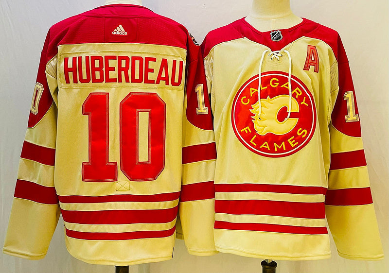 Men's Calgary Flames Jonathan Huberdeau #10 Yellow Player Game jersey