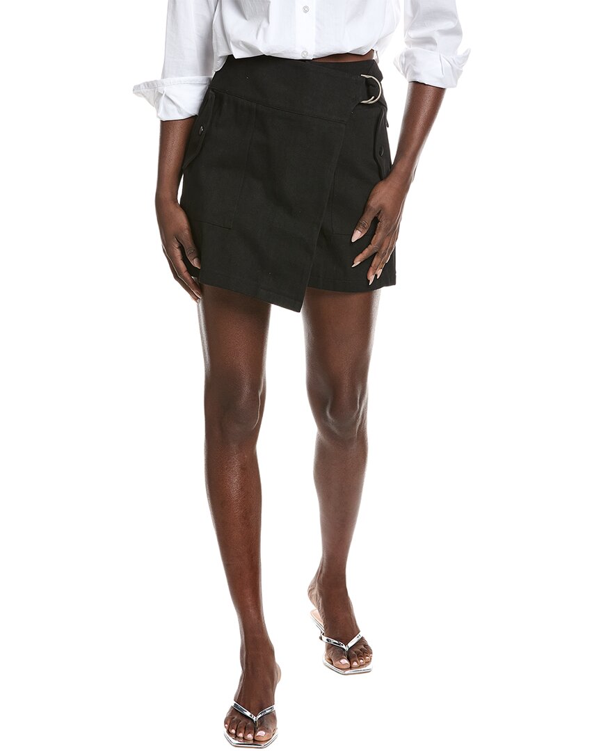Gracia Buckle Belt Wrap Denim Skort