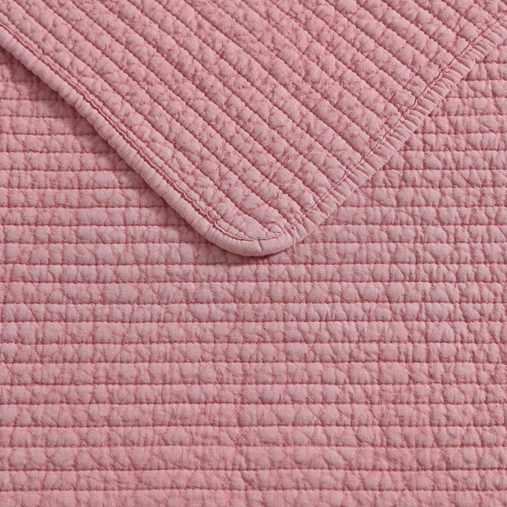 Nautica Seashore Stitch Pink Full/Queen Quilt Set