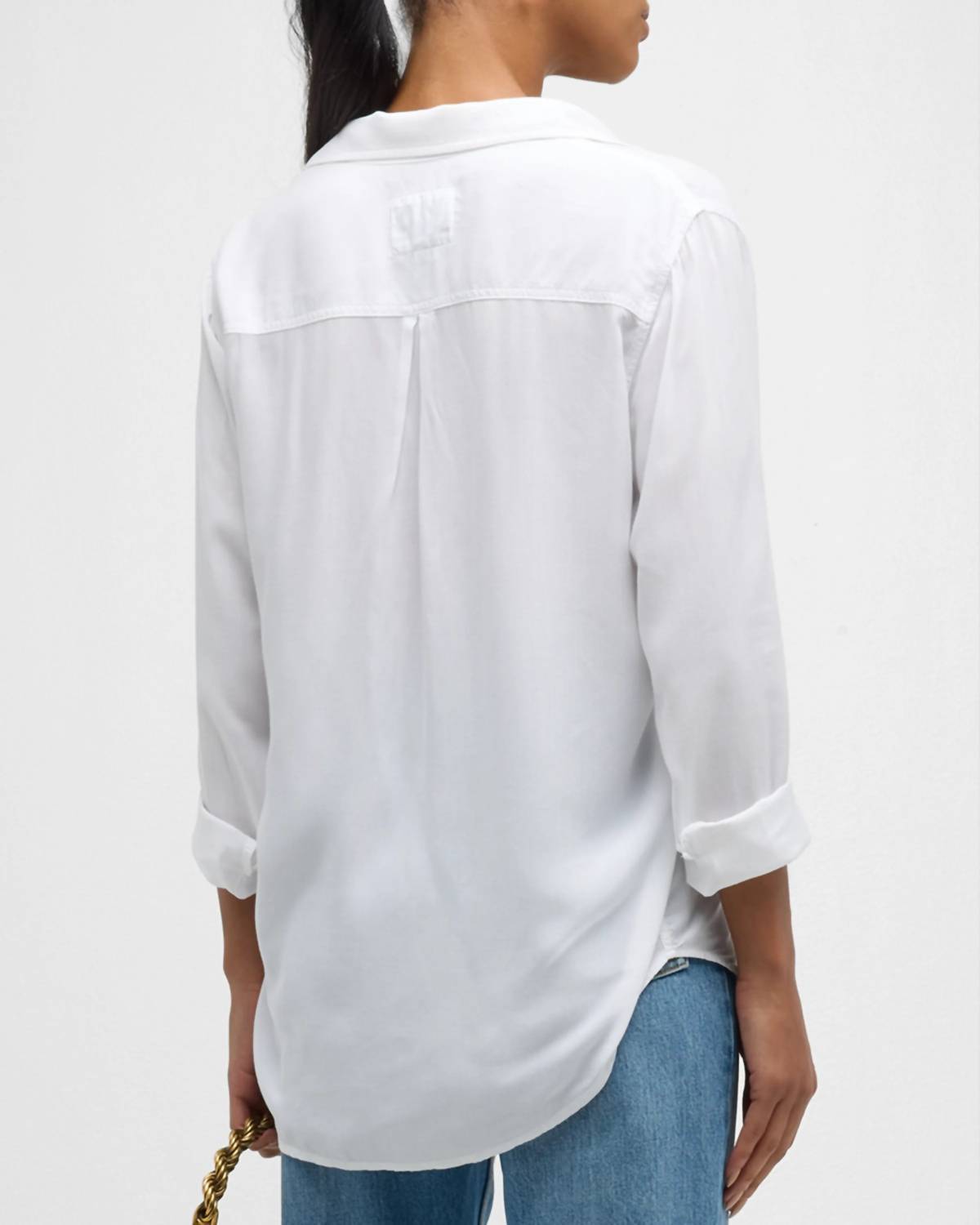 Wren Button Front Shirt In White