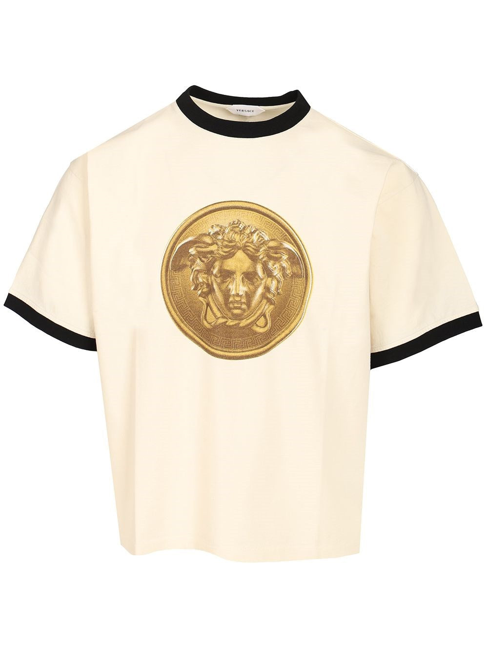 Versace Men Cotton Jersey T-Shirt With Print