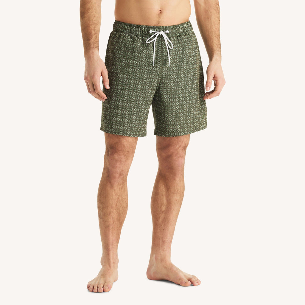 Nautica Mens 7" Printed Quick-Dry Swim