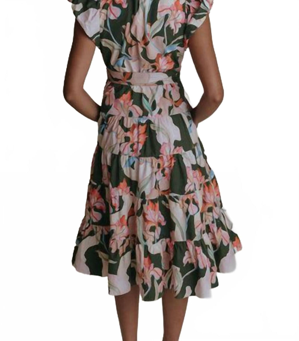 Daphne Midi Dress In Saint Kitt's Floral Print