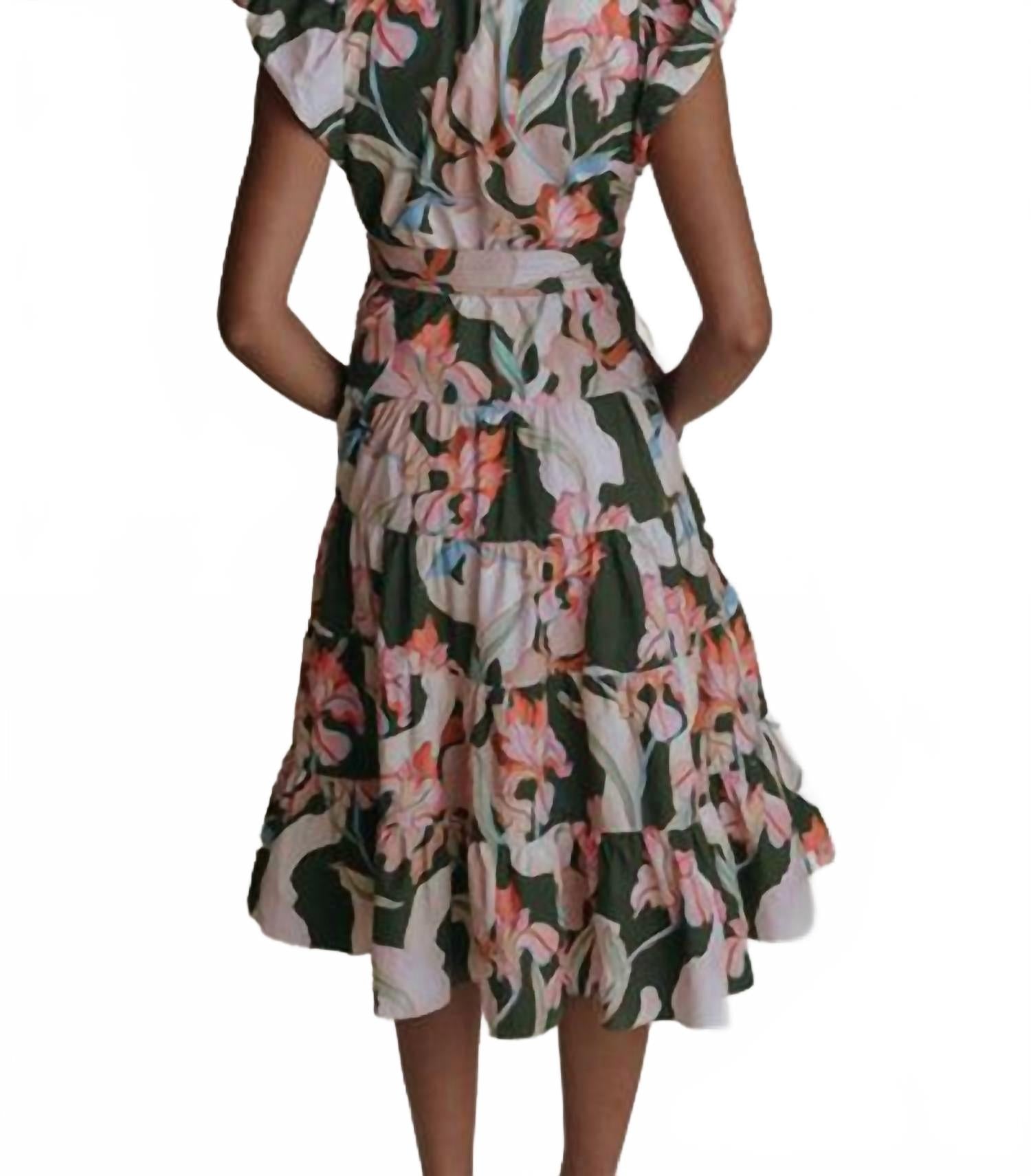 Daphne Midi Dress In Saint Kitt's Floral Print