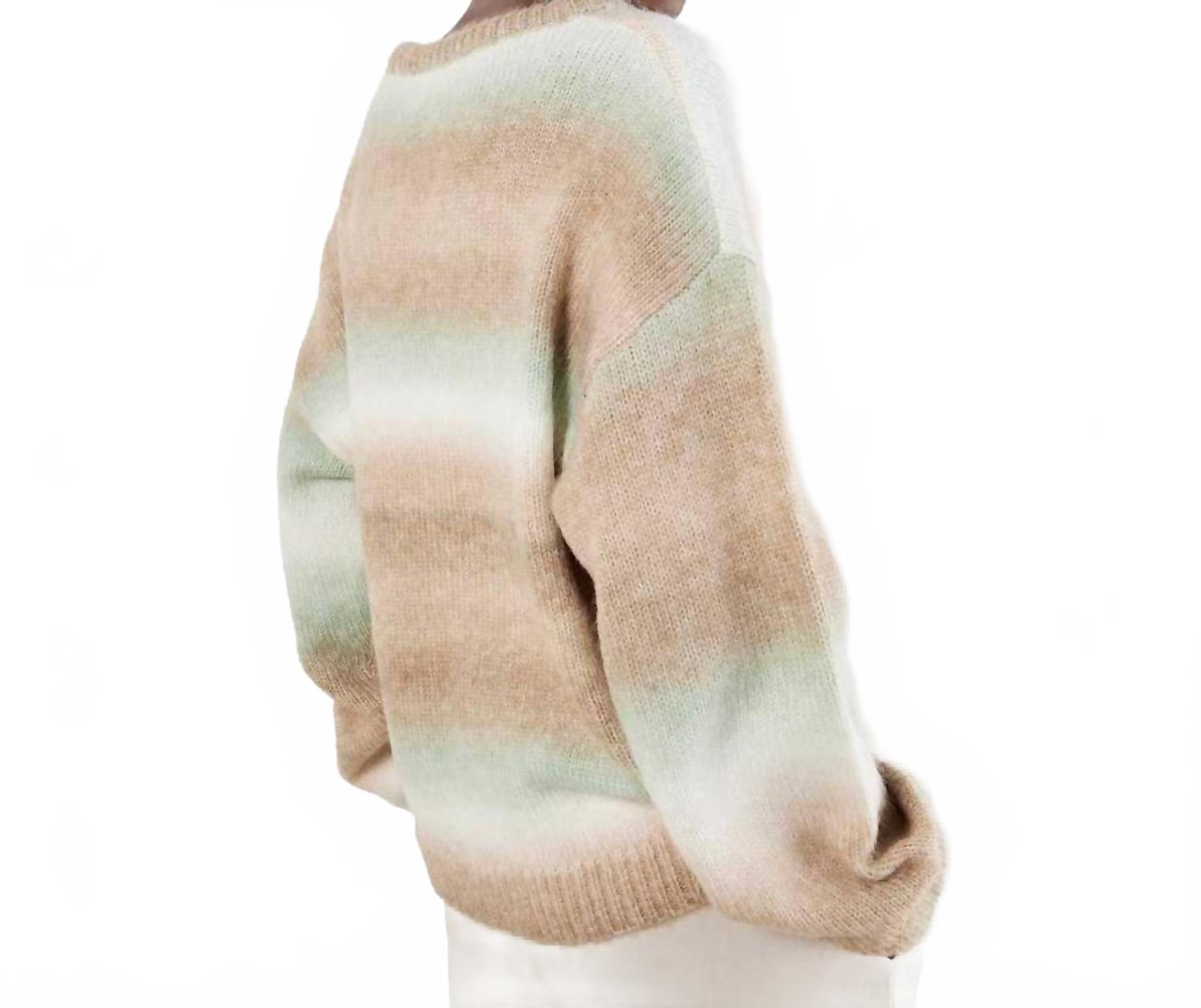 Space Dye Stripe Sweater In Green
