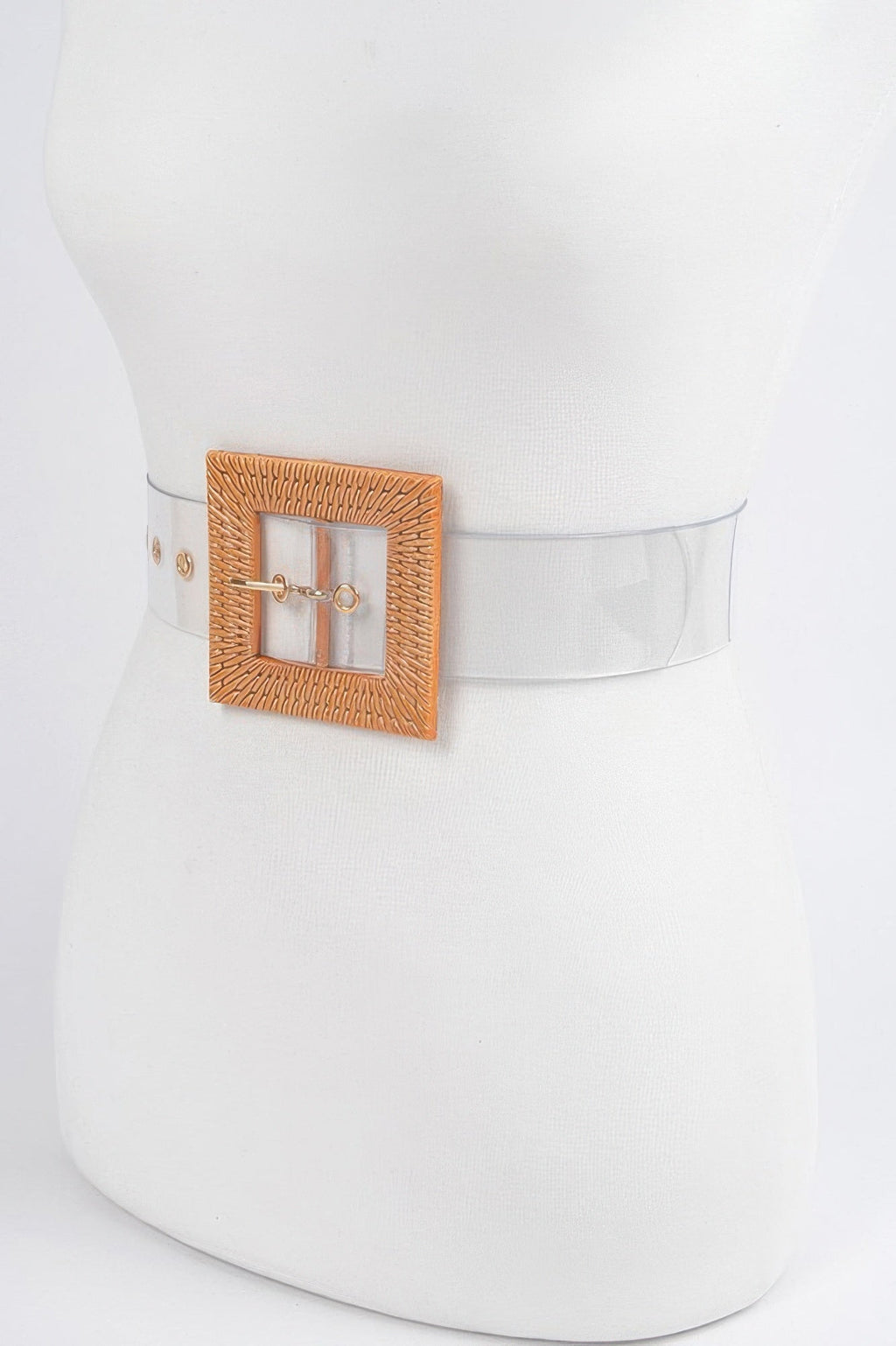 Faux Bamboo Buckle Plus Size Transparent Belt
