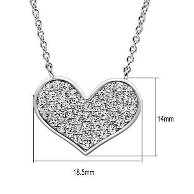 Rhodium Brass Necklace with AAA Grade CZ in Clear