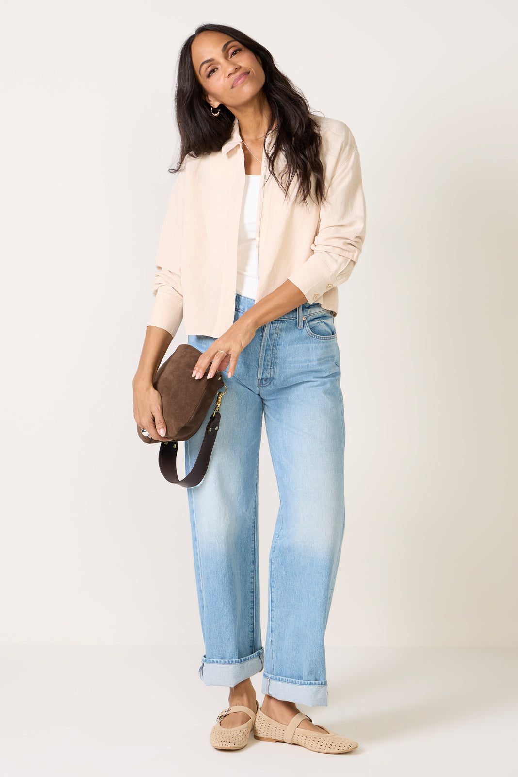 Women's Linen Zip Up Shirt