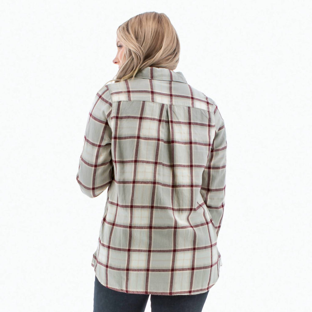 Acadia Boyfriend Long Sleeve Shirt In Alloy