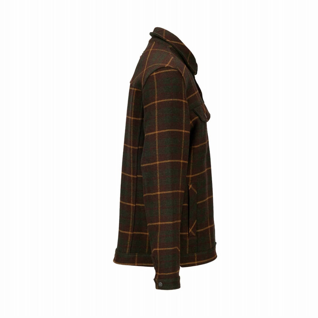 Unisex Wool Jacket In Hunter Brown Checks