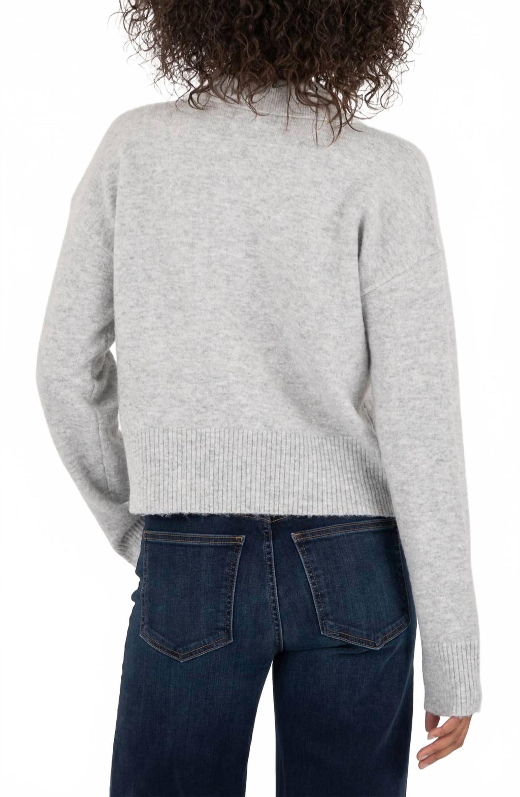 Lilia Long Sleeve Top In Grey