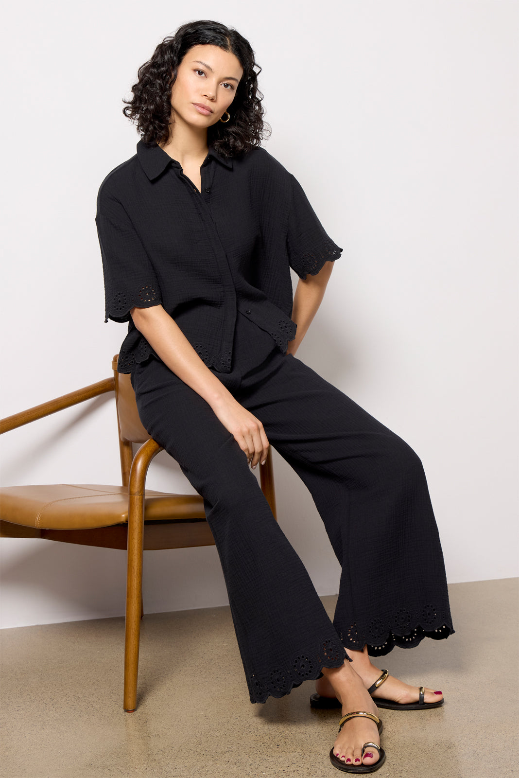 Women's Eden Gauze Eyelet Top
