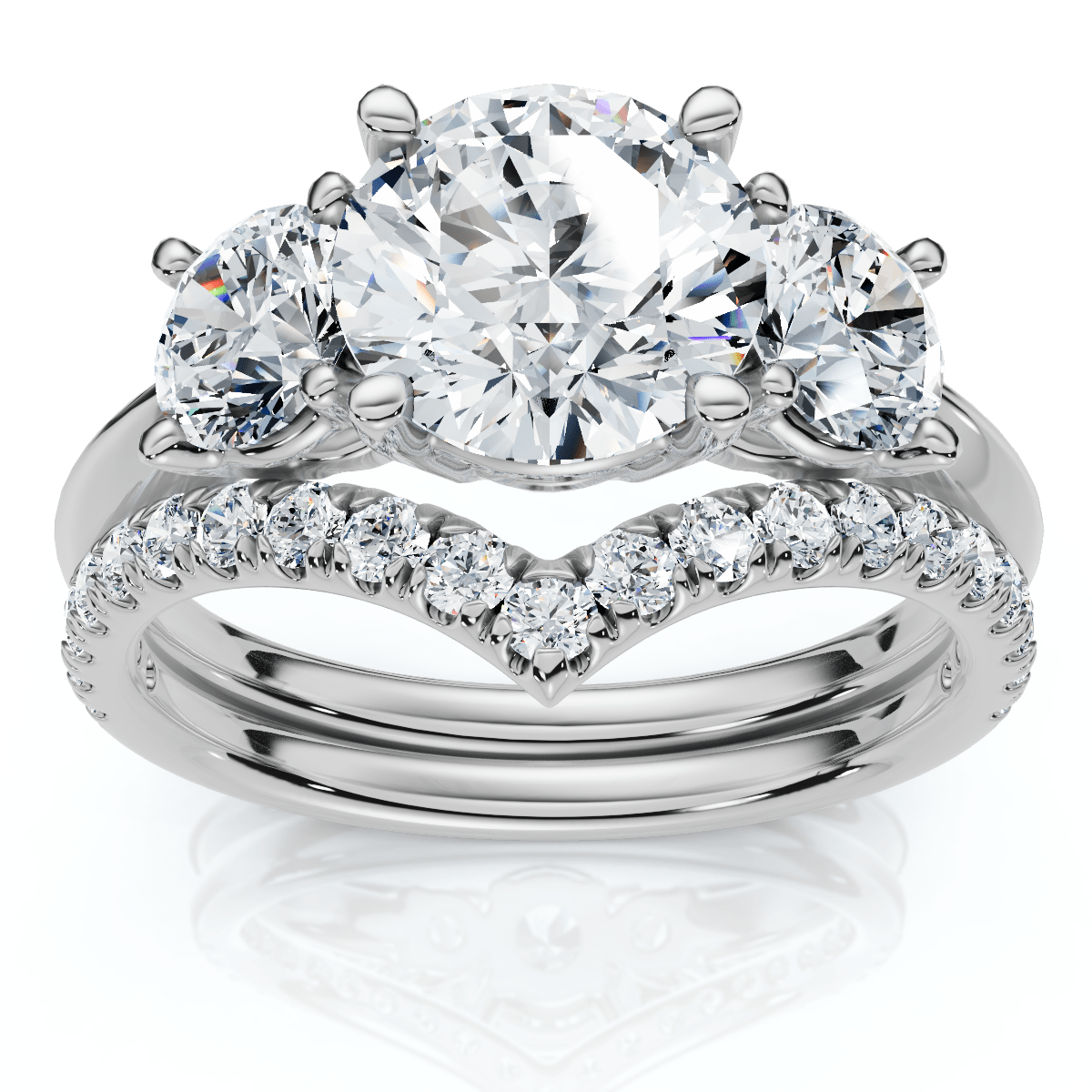 Certified 2 1/2Ct Athena Engagement & Wedding Ring Set 14k Gold or Pt Lab Grown