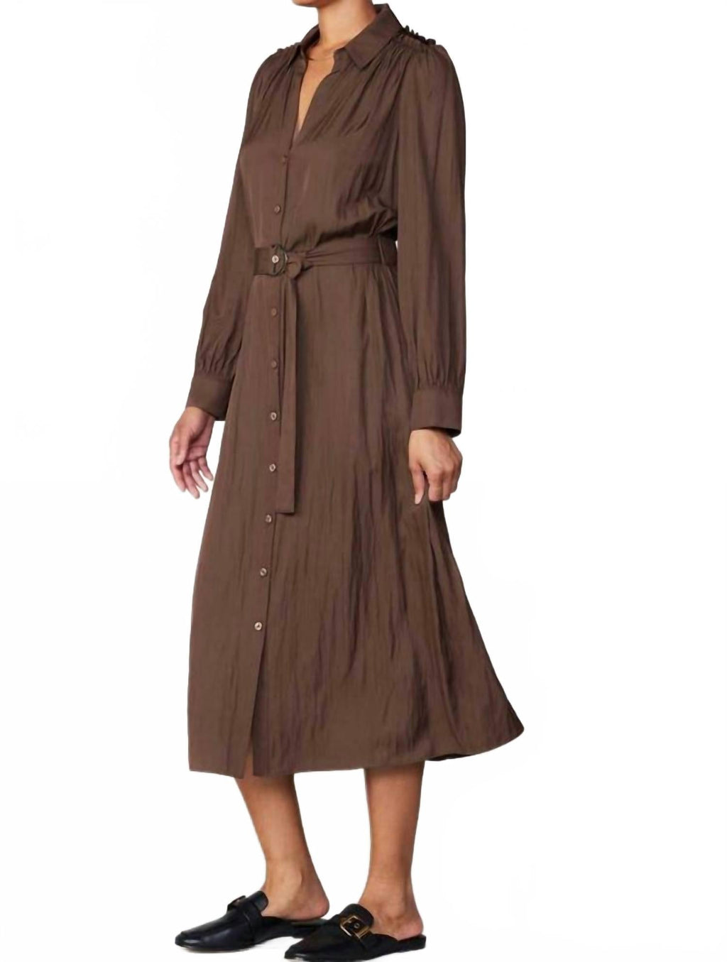 Larissa Midi Dress In Mocha
