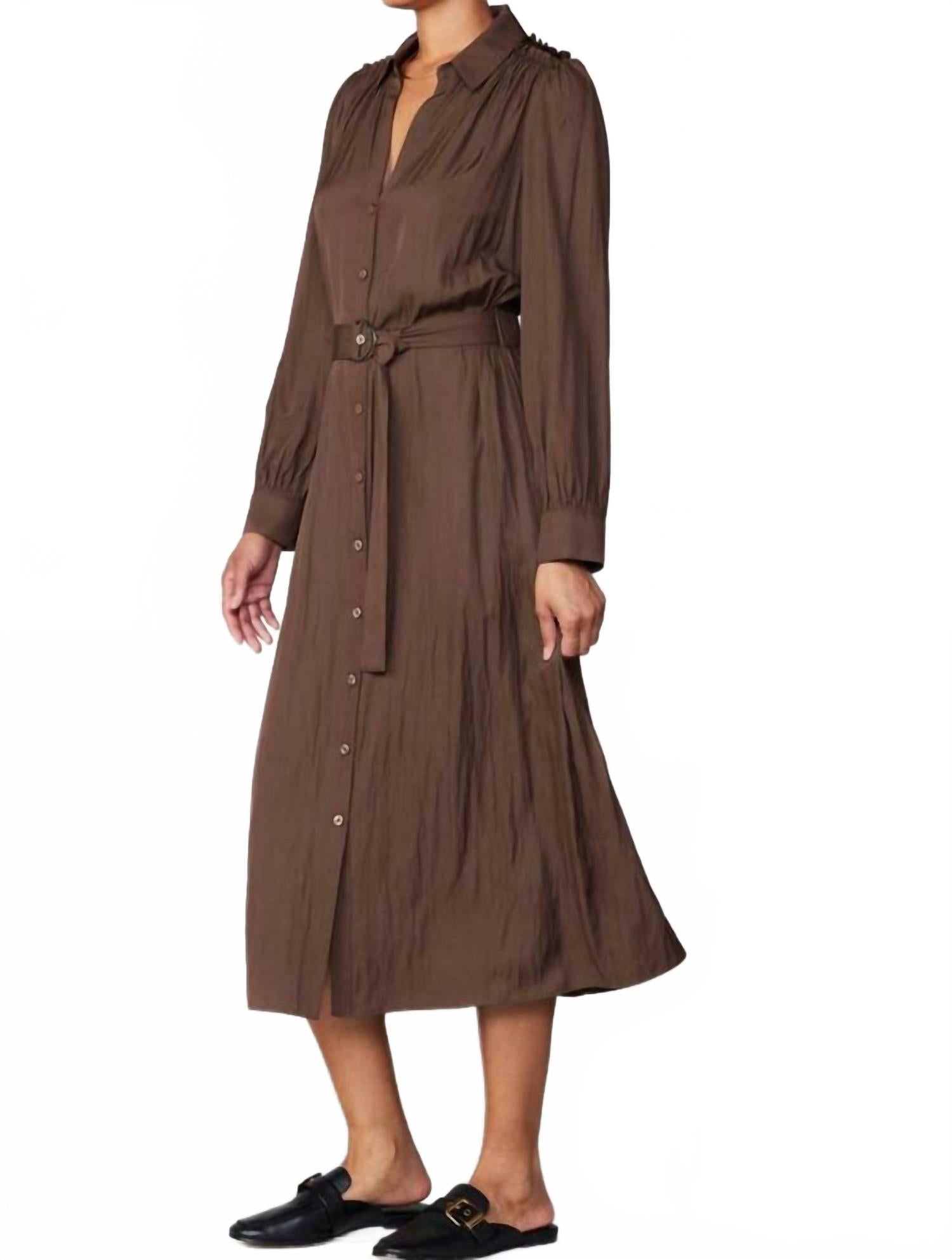 Larissa Midi Dress In Mocha