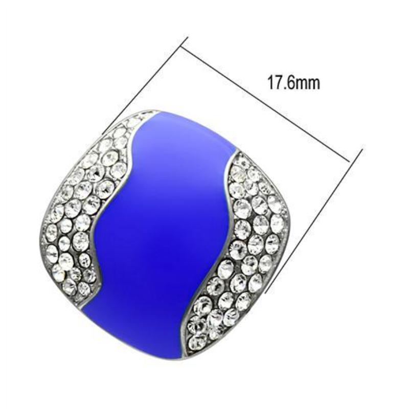 High polished (no plating) Stainless Steel Earrings with Top Grade Crystal in Clear