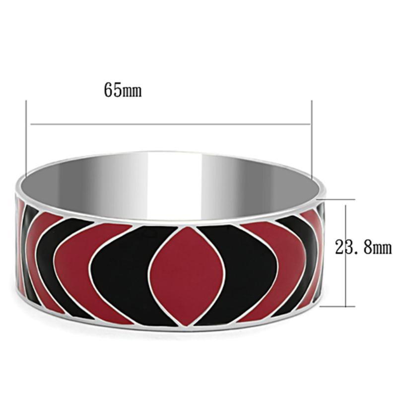 High polished (no plating) Stainless Steel Bangle with Epoxy in Multi Color