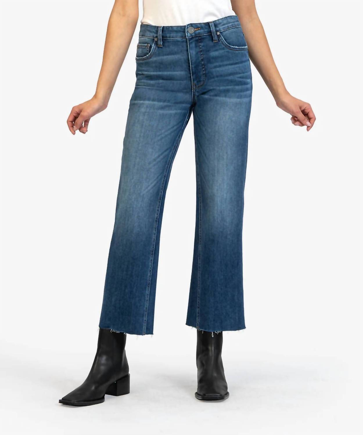 Kelsey High Rise Fab Ab Ankle Flare Jeans In Royal Wash