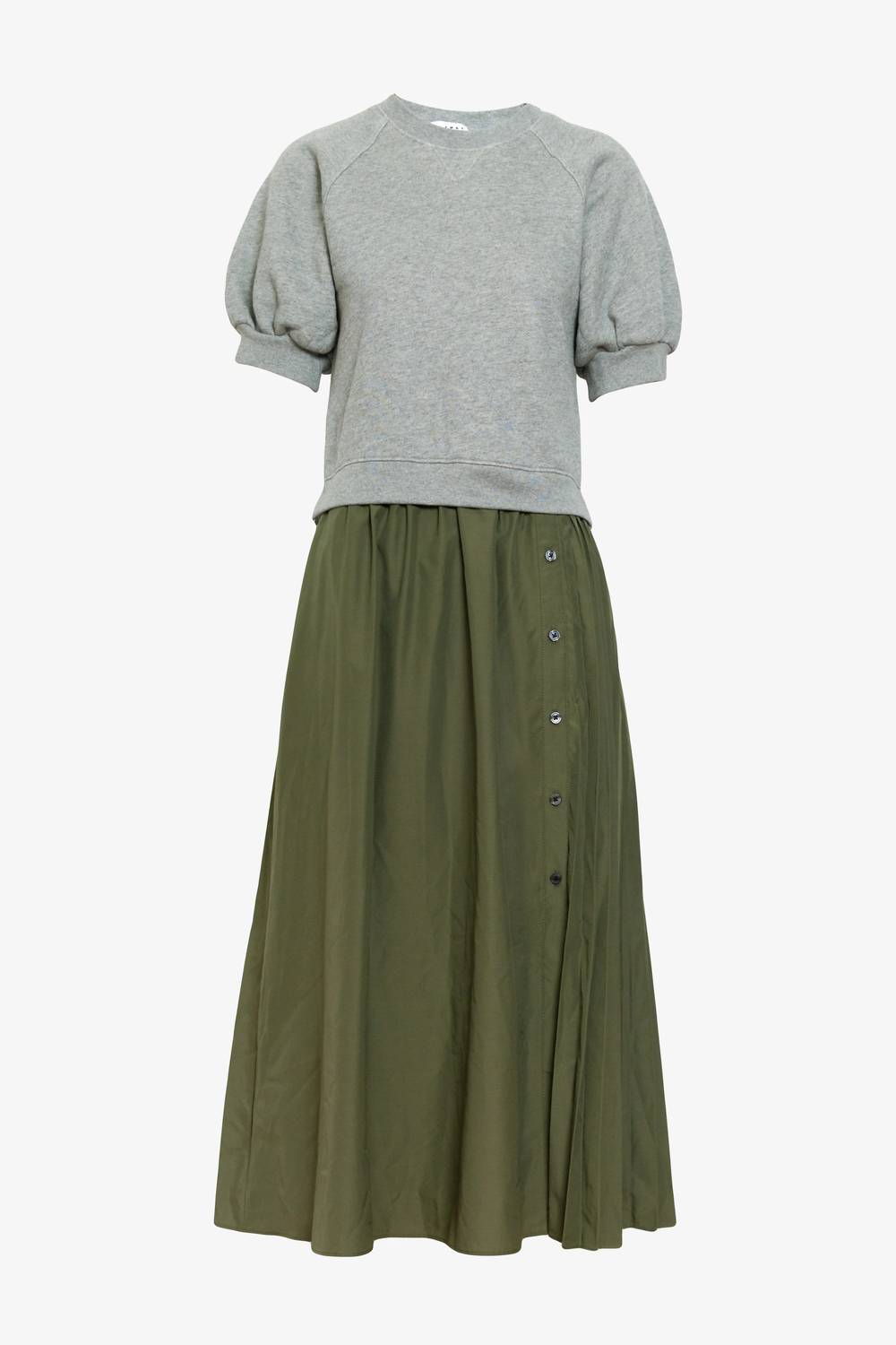 Shayna Midi Dress In Heather Grey/army