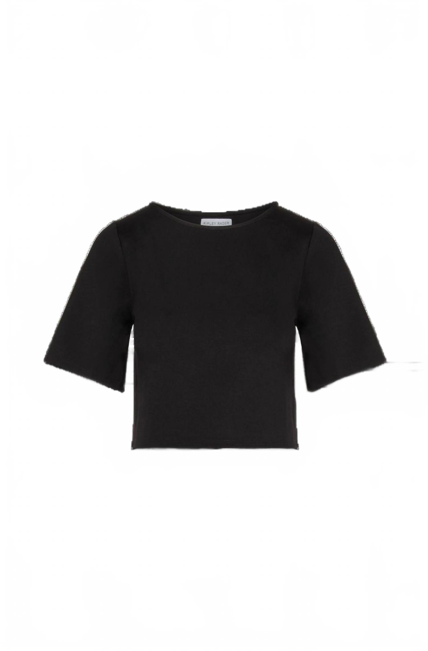 Ponte Short Sleeve Top In Black