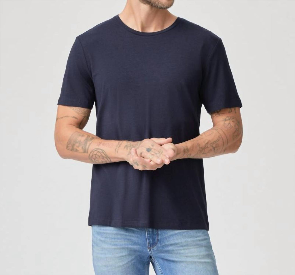 Cash Crew Neck Tee In Navy