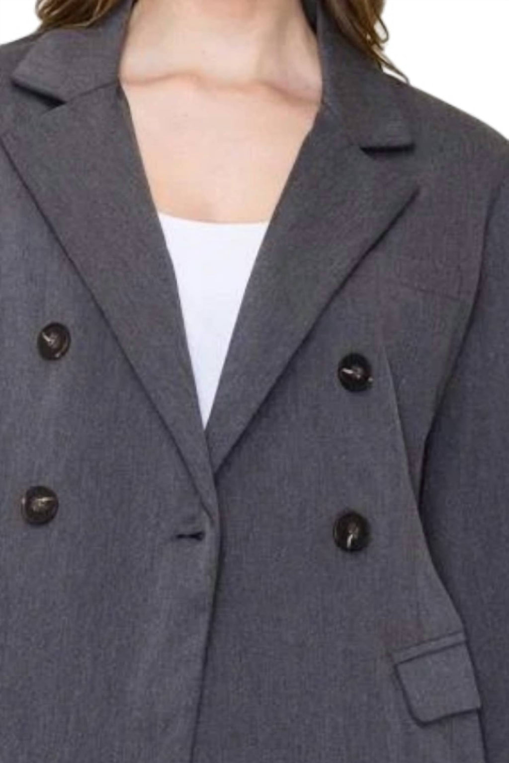 Tailored Loose Fit Lined Blazer In Charcoal