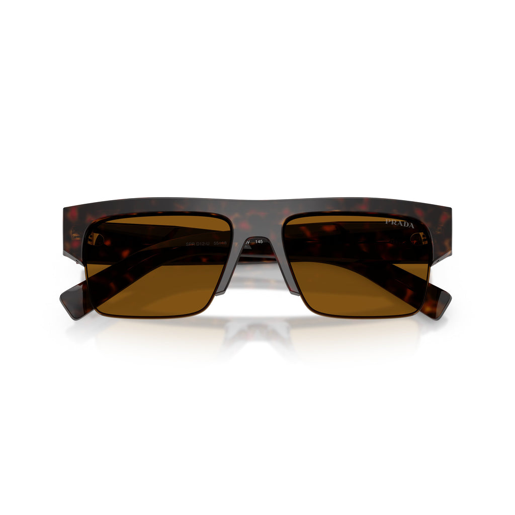0Pr D12Su Rectangular Tortoiseshell Acetate Sunglasses with Bold Arms