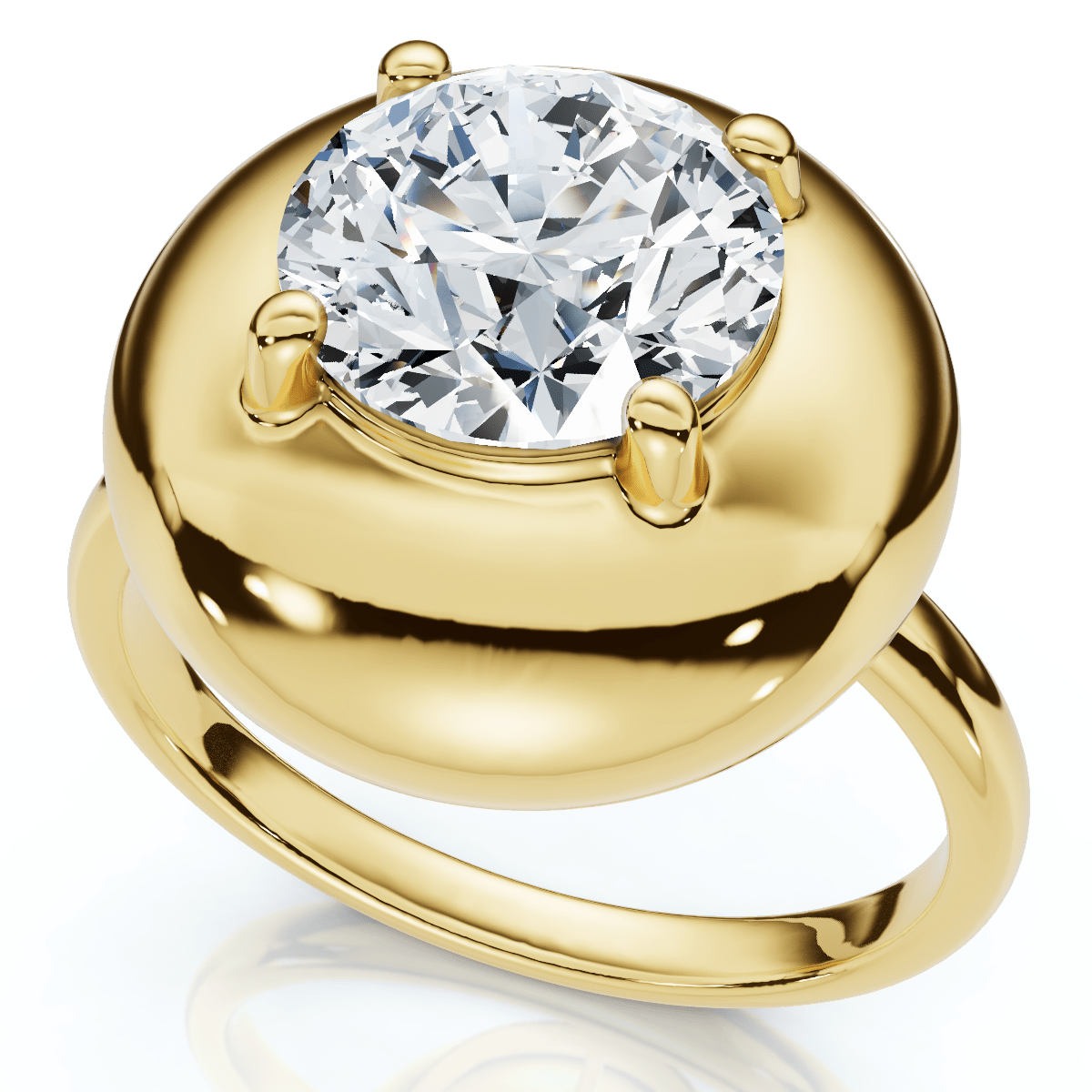 2Ct Diamond Bezel Stackable Button Engagement Ring Lab Grown