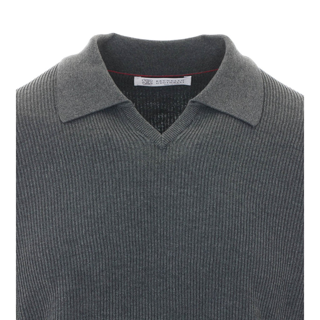 Brunello Cucinelli Men English Rib Stitch Polo