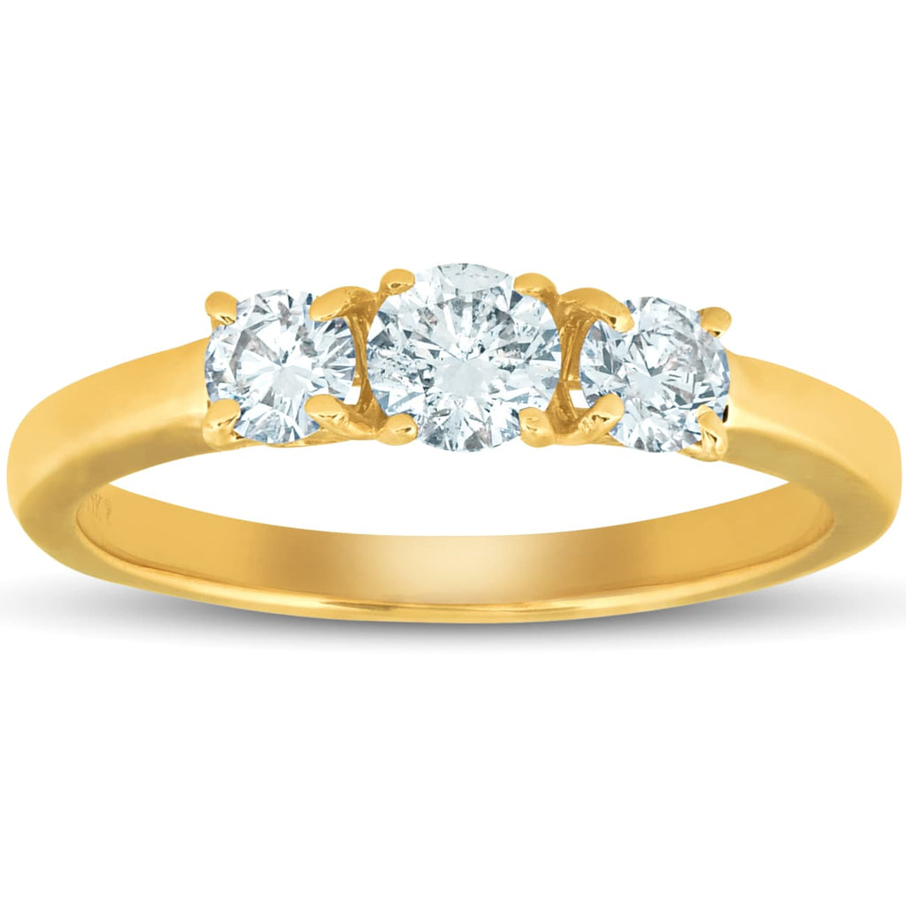 5/8ct 3-Stone Diamond Engagement Ring 14k White, Yellow, or Rose Gold
