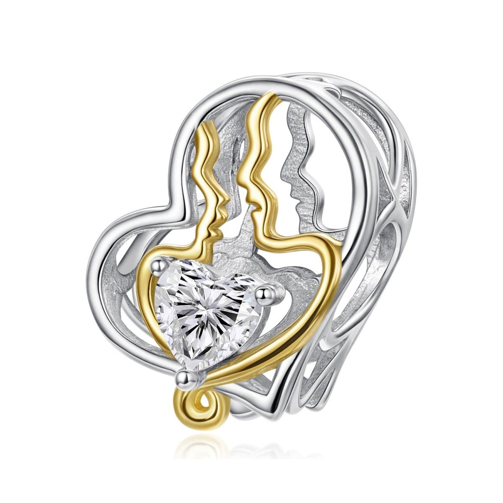 Eternal Soulmates Silhouette Heart Charm
