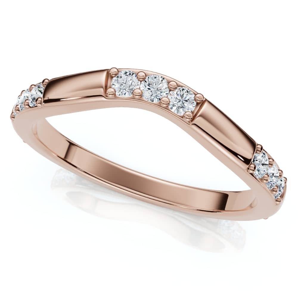 1/3Ct Diamond Contour Wedding Guard Ring Womens Band 14k Gold Lab Grown