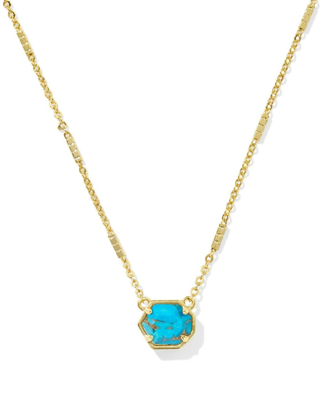 Women's Mabel Pendant Necklace In Gold Bronzed Veined Turquoise