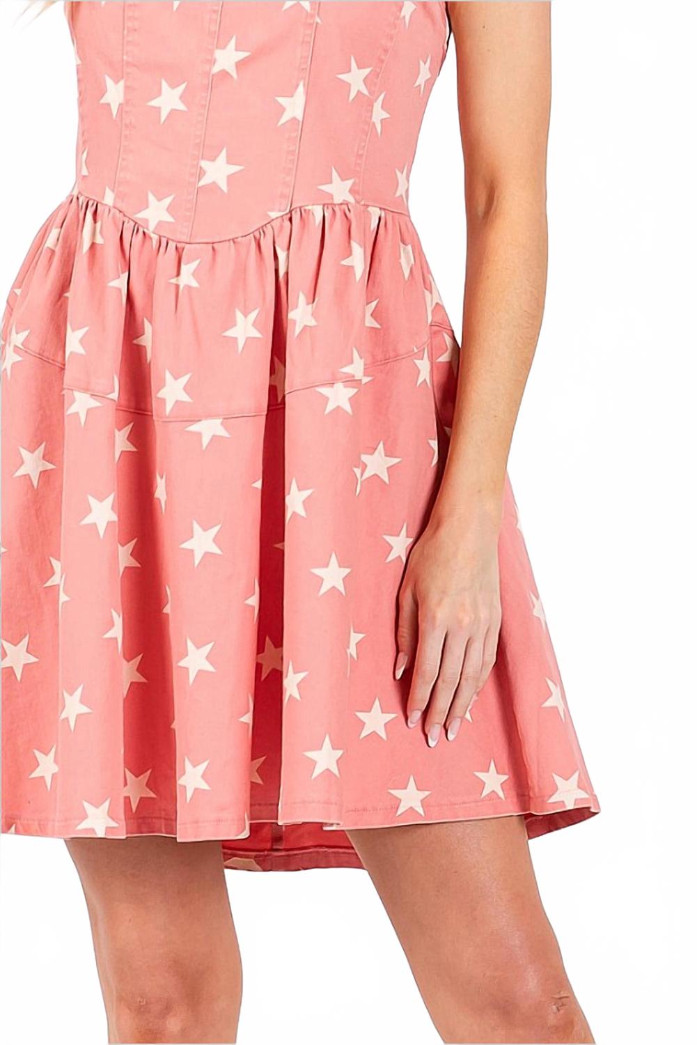 Women's Starlight Denim Mini Dress In Pink