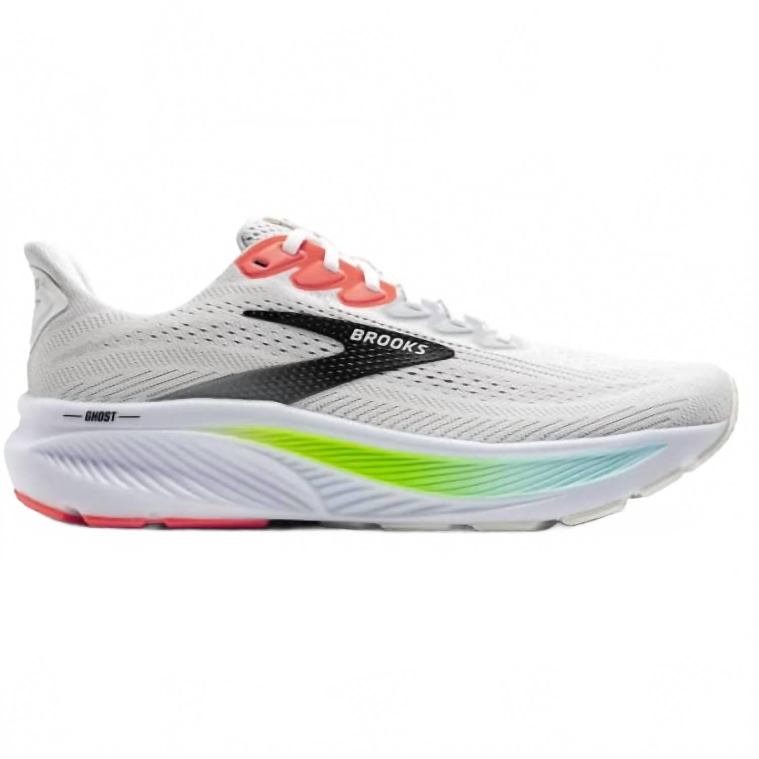 Men's Ghost 17 Shoe In White/pink Clay/gecko