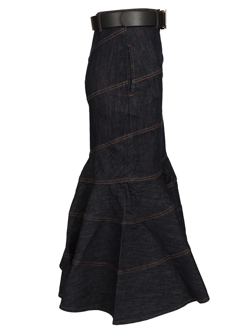 Self-Portrait Women Midi Skirt With Belt