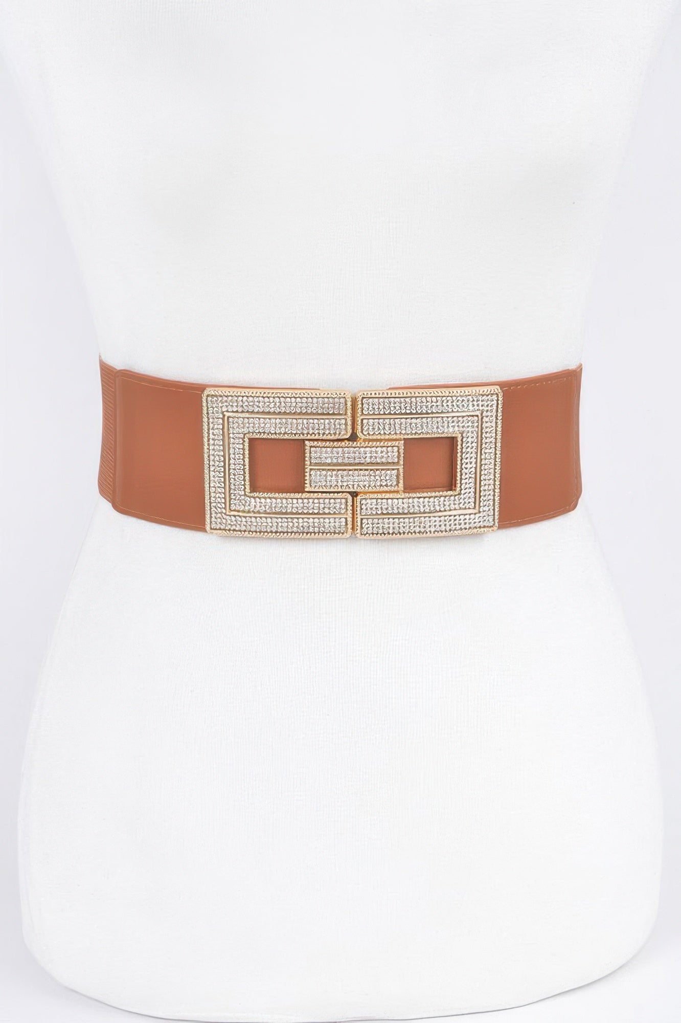 Rhinestone Buckles Elastic Belt