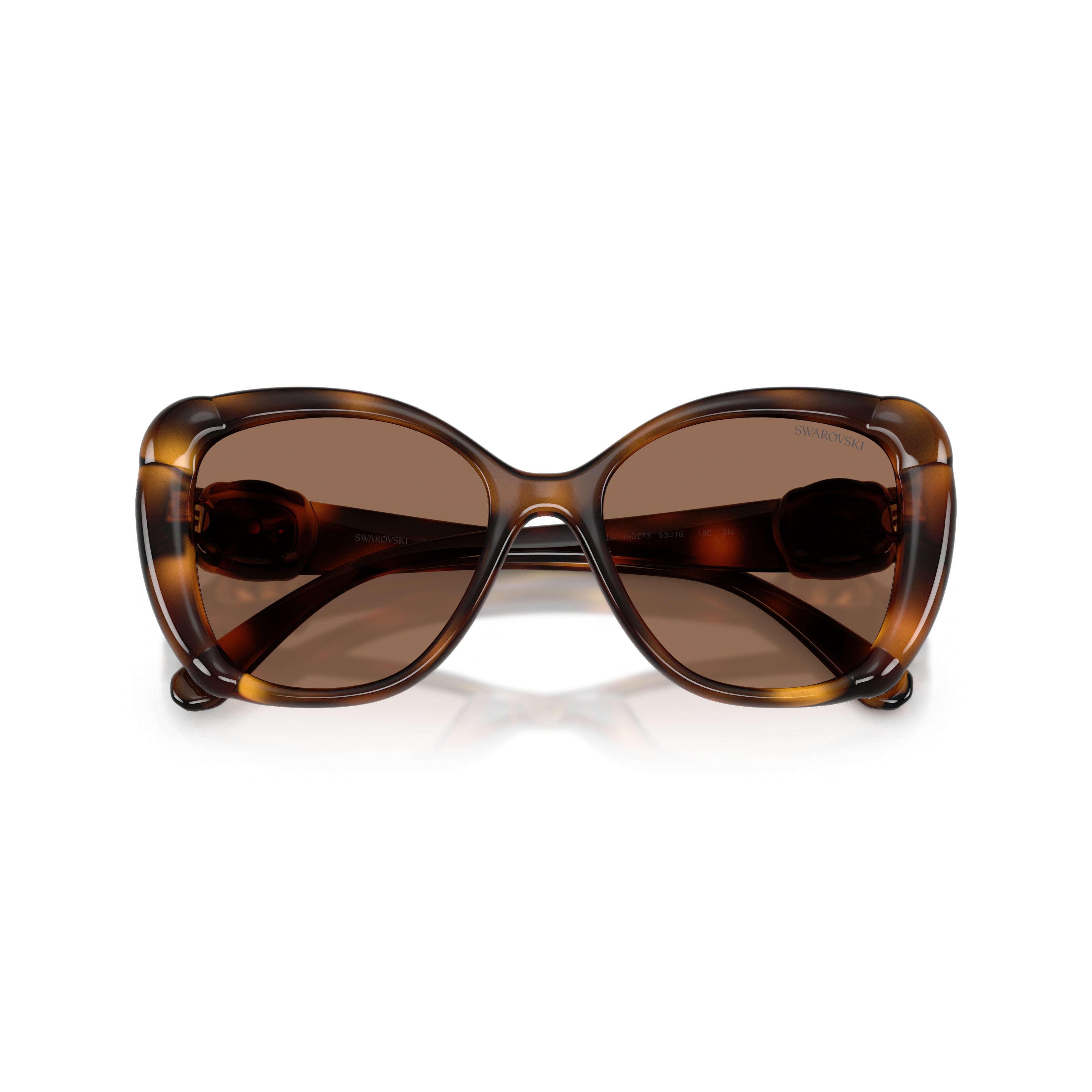 0Sk6051U Oversized Tortoiseshell Sunglasses with Crystal-Embellished Temples