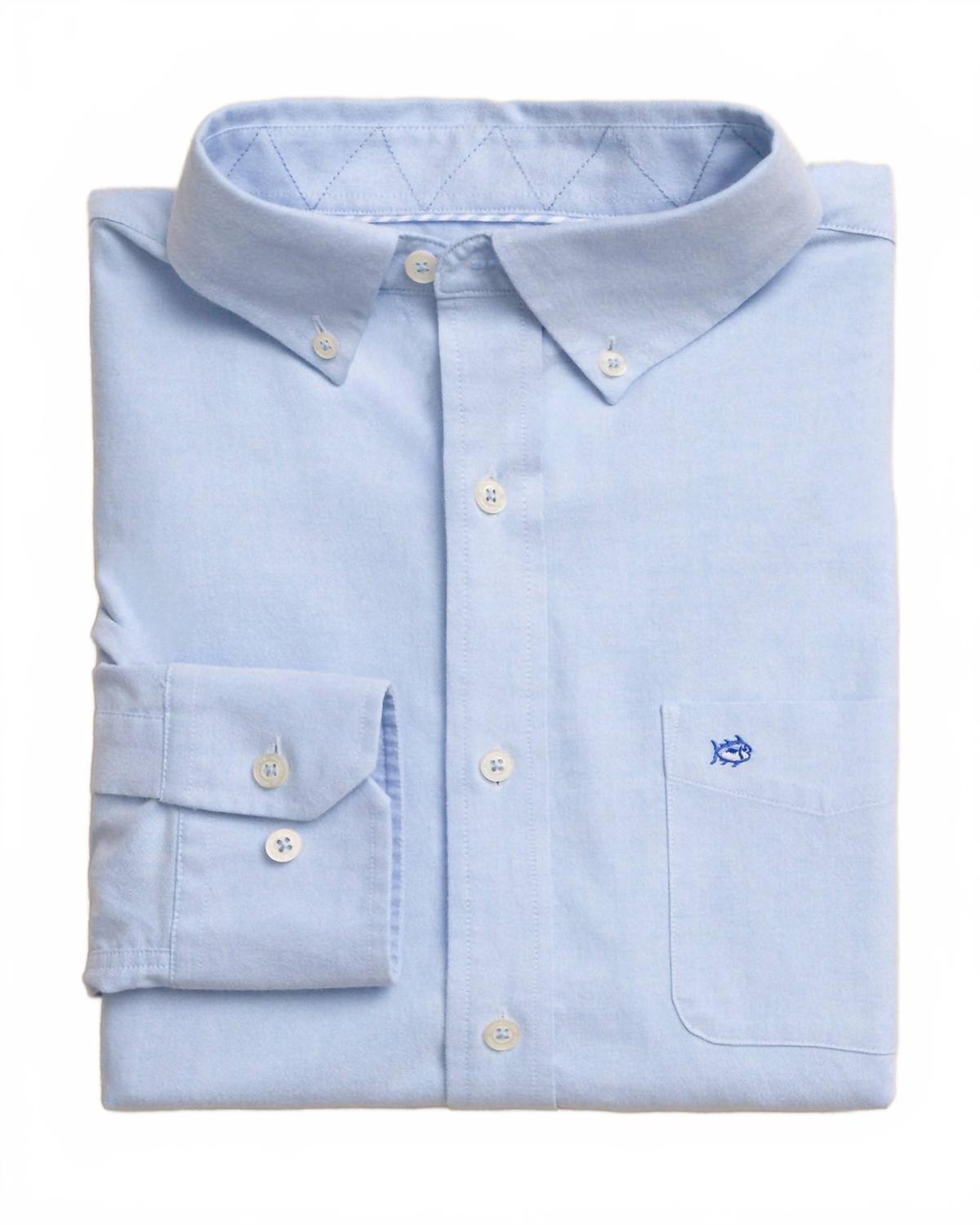 Men's Charleston Oxford Solid Sport Shirt In Ocean Channel