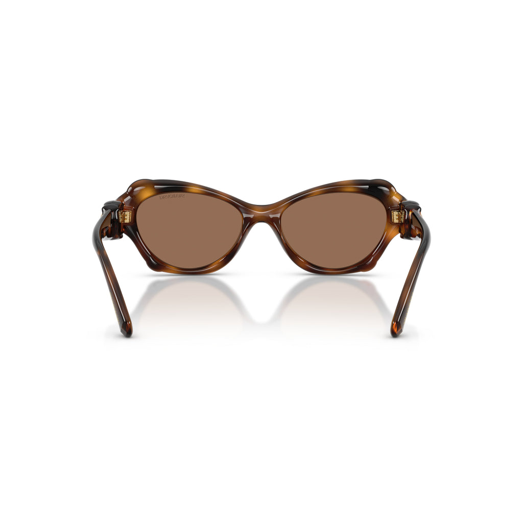 0Sk6050 Tortoiseshell Cat-Eye Sunglasses with Gold Emblem