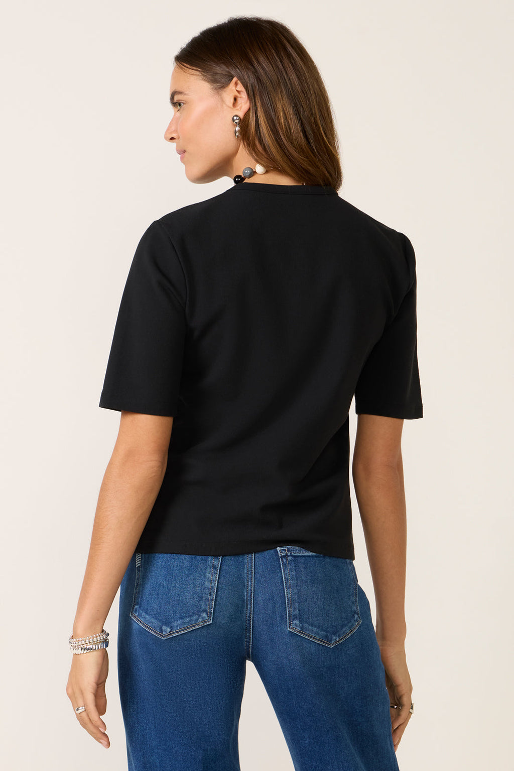 Women's Short Sleeve Crewneck Elbow T-Shirt