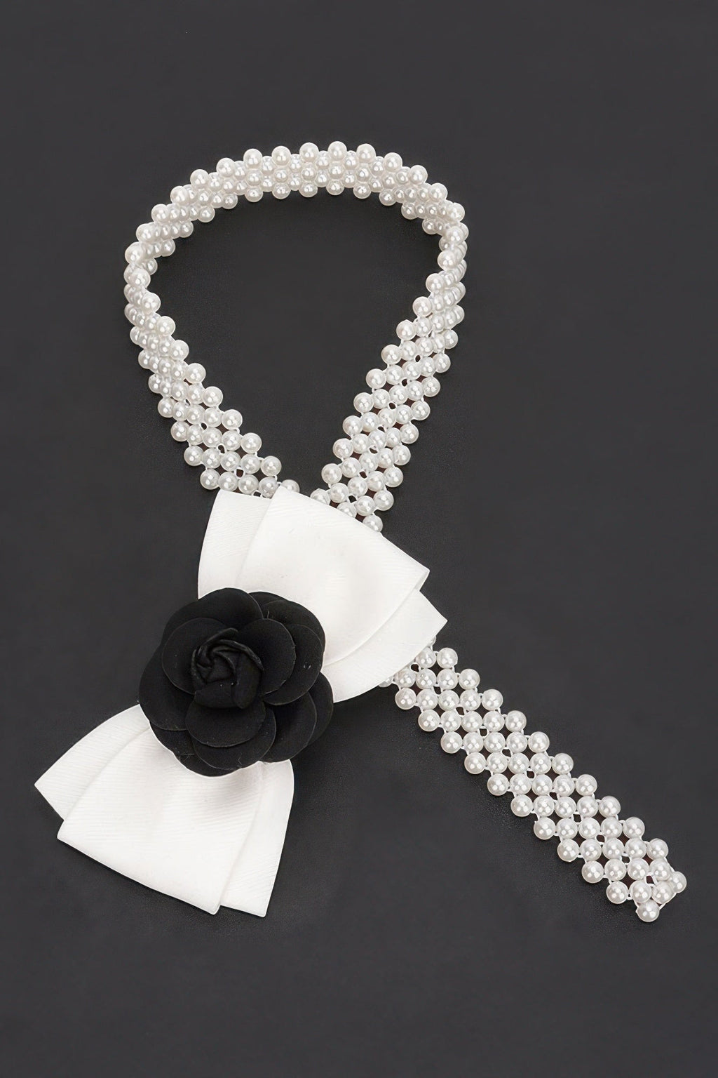 Flower Ribbon Faux Pearl Stretch Belt