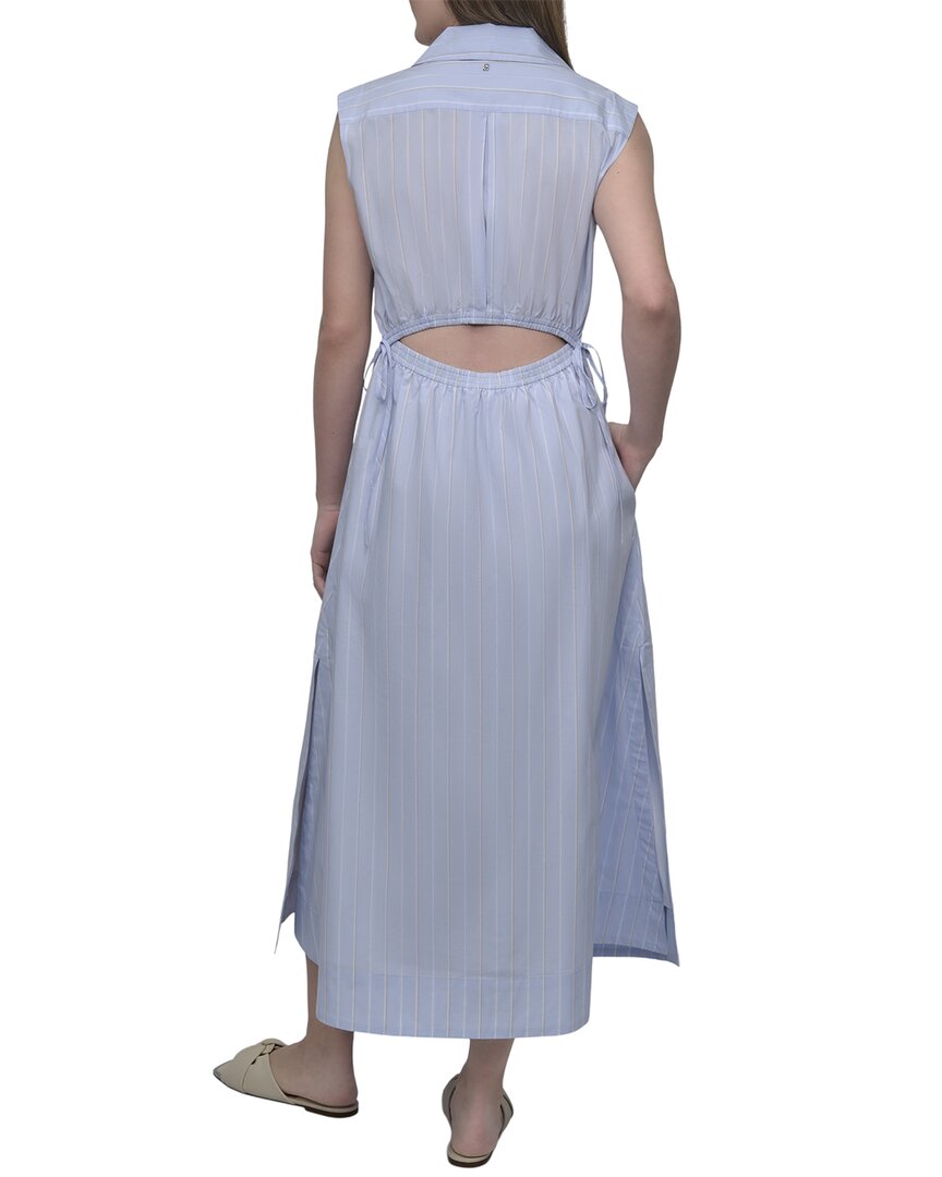 DKNY Midi Smocked Cut Out Back Dress