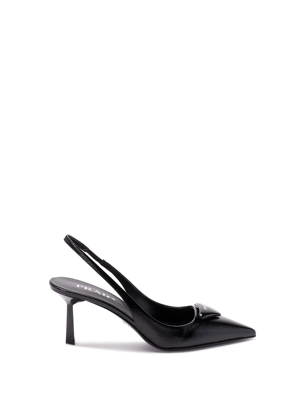 Prada Women Saffiano Patent Leather Slingback Pumps